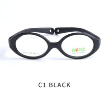 Load image into Gallery viewer, SECG Myopia Optical Round Children Glasses Frame Solid TR90 Rubber Diopter Transparent Kids Glasses Flexible Soft Eyewear