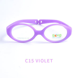 SECG Myopia Optical Round Children Glasses Frame Solid TR90 Rubber Diopter Transparent Kids Glasses Flexible Soft Eyewear