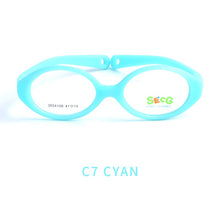 Load image into Gallery viewer, SECG Myopia Optical Round Children Glasses Frame Solid TR90 Rubber Diopter Transparent Kids Glasses Flexible Soft Eyewear