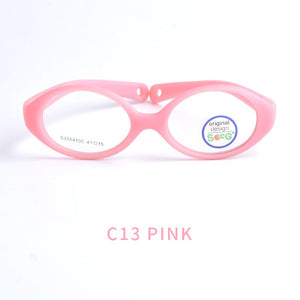 SECG Myopia Optical Round Children Glasses Frame Solid TR90 Rubber Diopter Transparent Kids Glasses Flexible Soft Eyewear