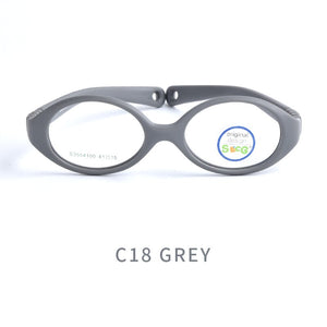 SECG Myopia Optical Round Children Glasses Frame Solid TR90 Rubber Diopter Transparent Kids Glasses Flexible Soft Eyewear