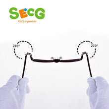 Load image into Gallery viewer, SECG Round Big Kids Frame Flexible Soft Optical Glasses Frame Comfortable Nose Pads Rubber Strap Spectacle Eyeglasses Lunettes