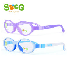 Load image into Gallery viewer, SECG Round Soft Flexible Children Frame Baby Cute Detachable Prescription Glasses for Sight Myopia Frame Gafas Spectacles