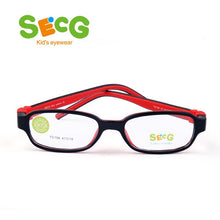 Load image into Gallery viewer, SECG Square Detachable Soft Kids Glasses Frame Flexible Students Solid Silicone Children Glasses Optical Eyeglasses Lunette