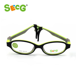 SECG TR90 Ultralight Soft Flexible Safety Kid Children Frame Glasses Optical Eyeglass Oculos Rubber Boys Girls Rubber Band