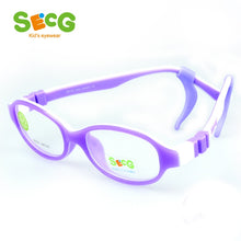 Load image into Gallery viewer, SECG TR90 Ultralight Soft Flexible Safety Kid Children Frame Glasses Optical Eyeglass Oculos Rubber Boys Girls Rubber Band