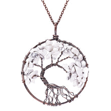 Load image into Gallery viewer, 7 Chakra Tree Of Life Pendant Necklace Copper Crystal Natural Stone Necklace Quartz Stones Pendants Women Christmas Gift