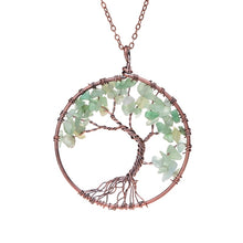 Load image into Gallery viewer, 7 Chakra Tree Of Life Pendant Necklace Copper Crystal Natural Stone Necklace Quartz Stones Pendants Women Christmas Gift