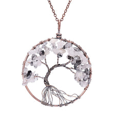 Load image into Gallery viewer, 7 Chakra Tree Of Life Pendant Necklace Copper Crystal Natural Stone Necklace Quartz Stones Pendants Women Christmas Gift