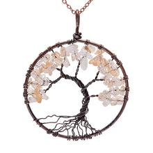Load image into Gallery viewer, 7 Chakra Tree Of Life Pendant Necklace Copper Crystal Natural Stone Necklace Quartz Stones Pendants Women Christmas Gift