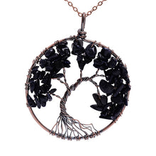 Load image into Gallery viewer, 7 Chakra Tree Of Life Pendant Necklace Copper Crystal Natural Stone Necklace Quartz Stones Pendants Women Christmas Gift