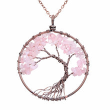 Load image into Gallery viewer, 7 Chakra Tree Of Life Pendant Necklace Copper Crystal Natural Stone Necklace Quartz Stones Pendants Women Christmas Gift