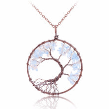 Load image into Gallery viewer, 7 Chakra Tree Of Life Pendant Necklace Copper Crystal Natural Stone Necklace Quartz Stones Pendants Women Christmas Gift