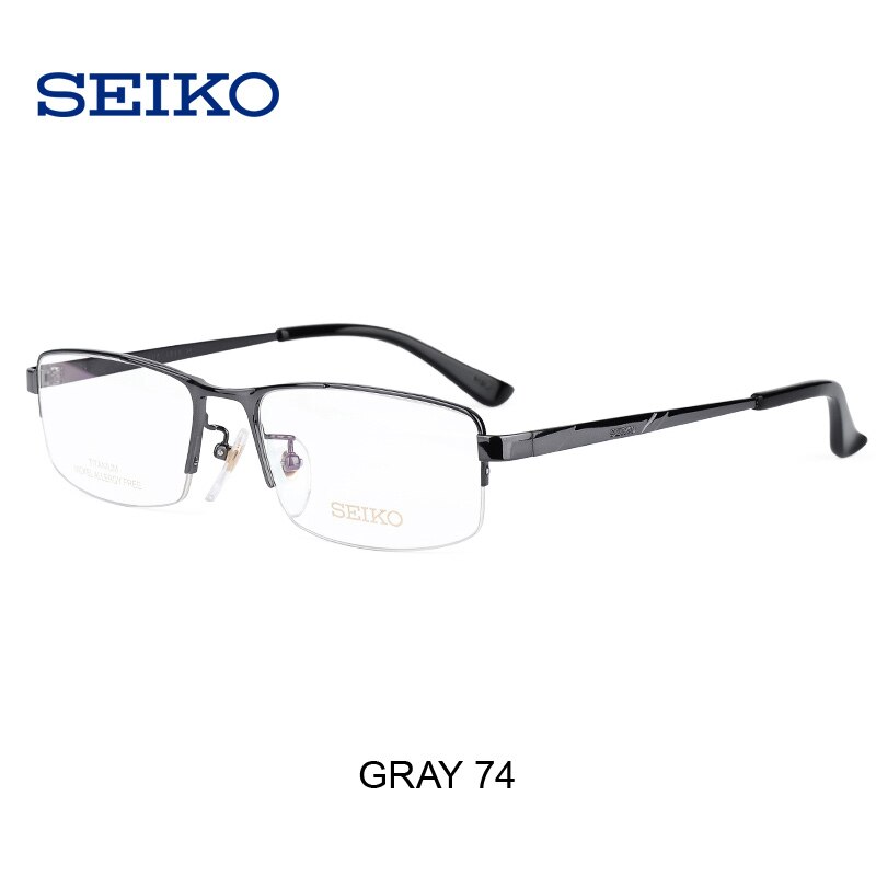 SEIKO Titanium Optical Glasses Frame for Men Myopia Progressive Half Rimless Glasses Frame for Prescription HC1010
