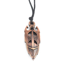 Carica l&#39;immagine nel visualizzatore di Gallery, Bronzo antico di alta qualità The Elder Scrolls Morrowind Lettera Pendenti Collane Skyrim Dinosauro Triangolo Donna Uomo Collana 