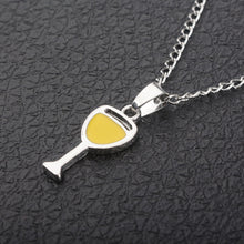 Carica l&#39;immagine nel visualizzatore di Gallery, Collane con bottiglia di vino a cuore rosso del più nuovo amante della moda Lega di argento di alta qualità Bicchiere da vino Ragazza Lady Miglior regalo Choker Bijoux 