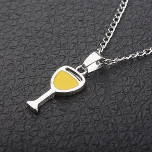 Collane con bottiglia di vino a cuore rosso del più nuovo amante della moda Lega di argento di alta qualità Bicchiere da vino Ragazza Lady Miglior regalo Choker Bijoux 
