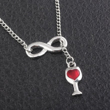 Carica l&#39;immagine nel visualizzatore di Gallery, Collane con bottiglia di vino a cuore rosso del più nuovo amante della moda Lega di argento di alta qualità Bicchiere da vino Ragazza Lady Miglior regalo Choker Bijoux 