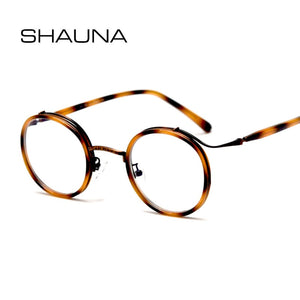 SHAUNA Anti-Blue Light Retro TR90 Women Round Glasses Frame Unique Design Men Optical Eyeglasses