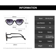Load image into Gallery viewer, SHAUNA Classic Crystal Half Frame Sunglasses Women Anti-Blue Light Cat Eye Optical Frames Computer Glasses