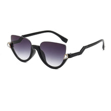 Load image into Gallery viewer, SHAUNA Classic Crystal Half Frame Sunglasses Women Anti-Blue Light Cat Eye Optical Frames Computer Glasses