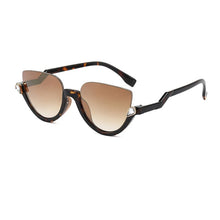 Load image into Gallery viewer, SHAUNA Classic Crystal Half Frame Sunglasses Women Anti-Blue Light Cat Eye Optical Frames Computer Glasses