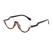 Load image into Gallery viewer, SHAUNA Classic Crystal Half Frame Sunglasses Women Anti-Blue Light Cat Eye Optical Frames Computer Glasses