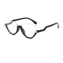Load image into Gallery viewer, SHAUNA Classic Crystal Half Frame Sunglasses Women Anti-Blue Light Cat Eye Optical Frames Computer Glasses