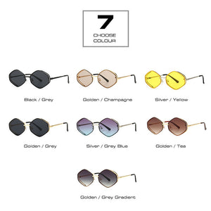 SHAUNA  Diamond Sunglasses Women Metal Frame Gradient Shades Men UV400
