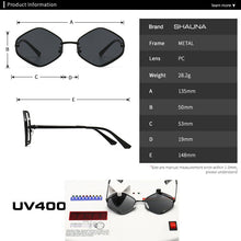 Load image into Gallery viewer, SHAUNA  Diamond Sunglasses Women Metal Frame Gradient Shades Men UV400