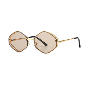 SHAUNA  Diamond Sunglasses Women Metal Frame Gradient Shades Men UV400