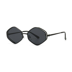 SHAUNA  Diamond Sunglasses Women Metal Frame Gradient Shades Men UV400