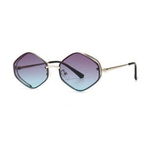 SHAUNA  Diamond Sunglasses Women Metal Frame Gradient Shades Men UV400