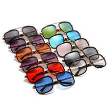 Load image into Gallery viewer, SHAUNA Double Bridges Square Sunglasses Brand Designer Outdoor Sun Glasses Shades UV400