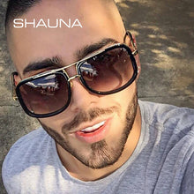 Load image into Gallery viewer, SHAUNA Double Bridges Square Sunglasses Brand Designer Outdoor Sun Glasses Shades UV400