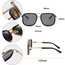 Load image into Gallery viewer, SHAUNA Double Bridges Square Sunglasses Brand Designer Outdoor Sun Glasses Shades UV400