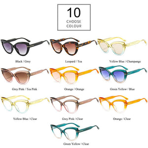 SHAUNA Cat Eye Women Sunglasses Gradient Shades Retro Optical Glasses Frames