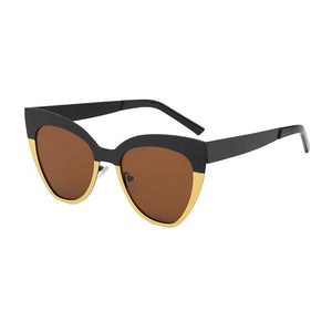 SHAUNA Double Color Stainless Steel Frame Women Cat Eye Sunglasses UV400