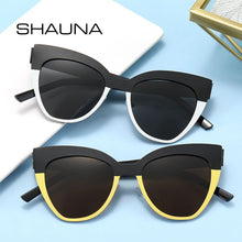 Load image into Gallery viewer, SHAUNA Double Color Stainless Steel Frame Women Cat Eye Sunglasses UV400