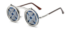 Load image into Gallery viewer, SHAUNA Men Round Punk Sunglasses party glasses Unique Women Steampunk Sunglasses Springs legs Flip Party Glasses