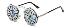 Load image into Gallery viewer, SHAUNA Men Round Punk Sunglasses party glasses Unique Women Steampunk Sunglasses Springs legs Flip Party Glasses