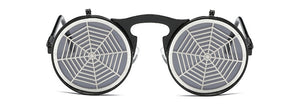 SHAUNA Men Round Punk Sunglasses party glasses Unique Women Steampunk Sunglasses Springs legs Flip Party Glasses