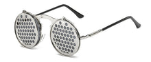 Load image into Gallery viewer, SHAUNA Men Round Punk Sunglasses party glasses Unique Women Steampunk Sunglasses Springs legs Flip Party Glasses