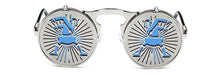 Load image into Gallery viewer, SHAUNA Men Round Punk Sunglasses party glasses Unique Women Steampunk Sunglasses Springs legs Flip Party Glasses