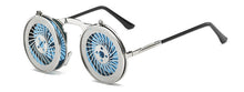 Load image into Gallery viewer, SHAUNA Men Round Punk Sunglasses party glasses Unique Women Steampunk Sunglasses Springs legs Flip Party Glasses