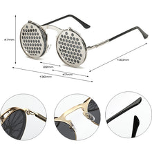 Load image into Gallery viewer, SHAUNA Men Round Punk Sunglasses party glasses Unique Women Steampunk Sunglasses Springs legs Flip Party Glasses