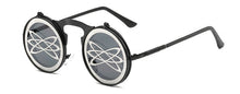 Load image into Gallery viewer, SHAUNA Men Round Punk Sunglasses party glasses Unique Women Steampunk Sunglasses Springs legs Flip Party Glasses
