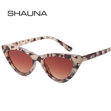 Load image into Gallery viewer, SHAUNA Small Cat Eye Women Sunglasses Retro Leopard Eyewear Shades UV400 Men Blue Pink Sun Glasses