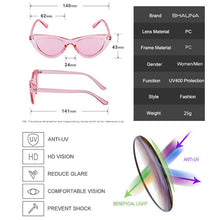 Load image into Gallery viewer, SHAUNA Small Cat Eye Women Sunglasses Retro Leopard Eyewear Shades UV400 Men Blue Pink Sun Glasses