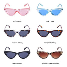 Load image into Gallery viewer, SHAUNA Small Cat Eye Women Sunglasses Retro Leopard Eyewear Shades UV400 Men Blue Pink Sun Glasses